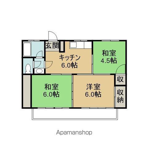 大倉ハイツ(3DK/2階)の間取り写真
