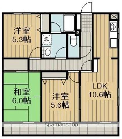 サンドエル(3LDK/1階)の間取り写真