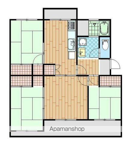 鎌ケ谷コーポラス D棟(3LDK/3階)の間取り写真