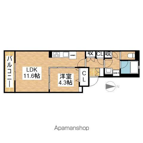 NODE プラス TSURUMAI(1LDK/2階)の間取り写真