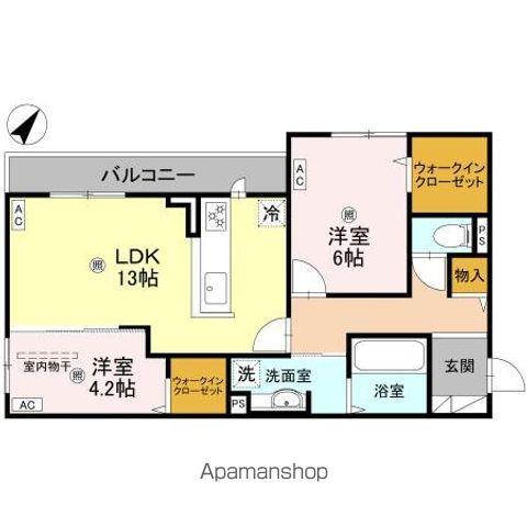 パサログランデ百舌鳥本町3丁(2LDK/2階)の間取り写真