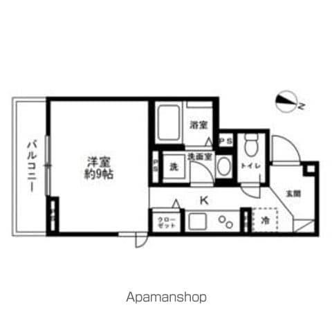 ベルウェル亀岡(ワンルーム/1階)の間取り写真