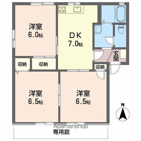 ディアス三町 A(3DK/1階)の間取り写真