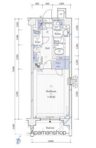 ガリシア新宿ウエスト(1K/1階)の間取り写真