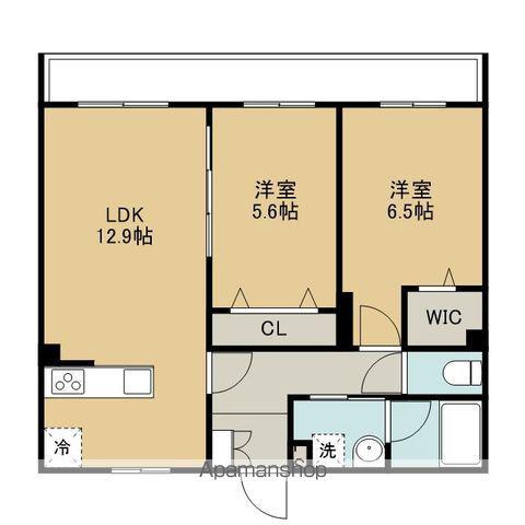 FELICIAS(2LDK/4階)の間取り写真