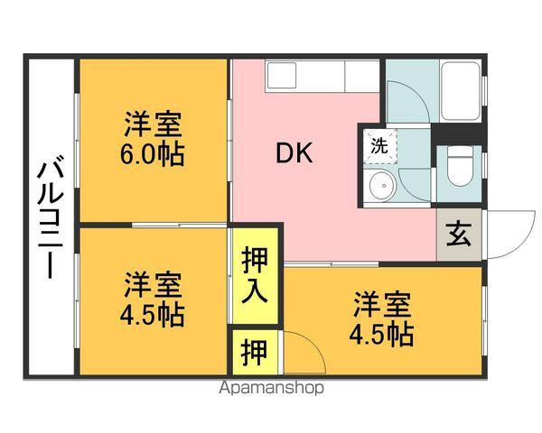 パサージュ新町Ⅱ(3DK/2階)の間取り写真