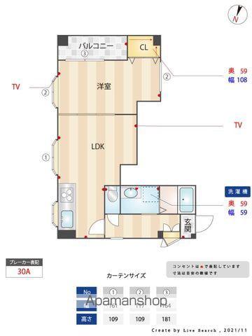 ツインリッチ藤崎(2DK/3階)の間取り写真