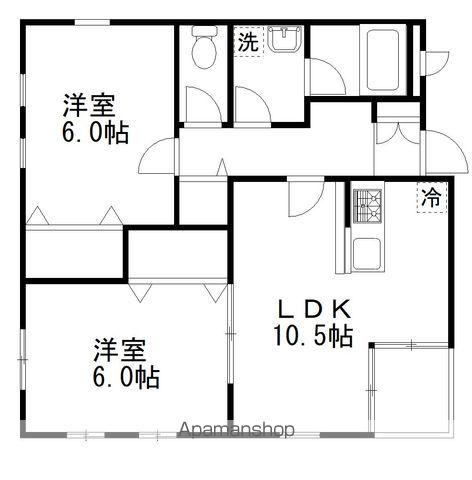 スリール(2LDK/2階)の間取り写真