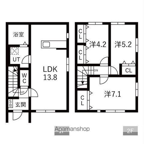 MEZY前九年Ⅰ(3LDK/1階)の間取り写真