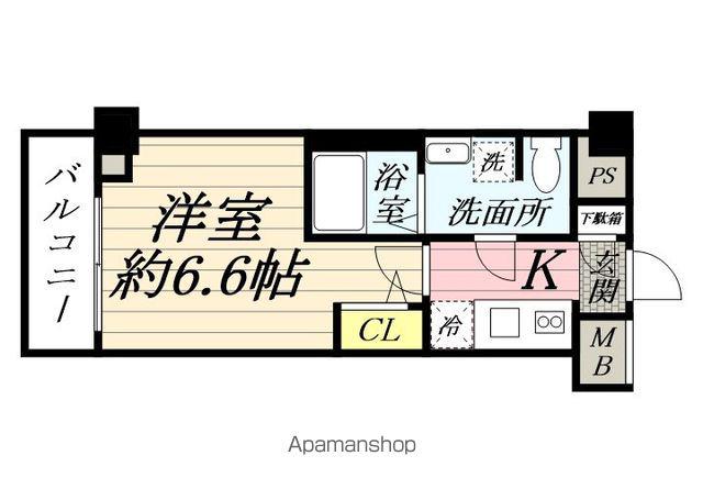 クレヴィスタ横浜矢向(1K/1階)の間取り写真