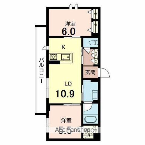 レーヴ・ラ・メール(2LDK/3階)の間取り写真