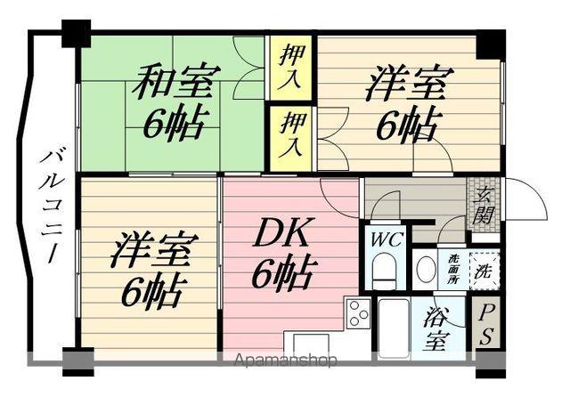 シュエット白雪(3DK/3階)の間取り写真