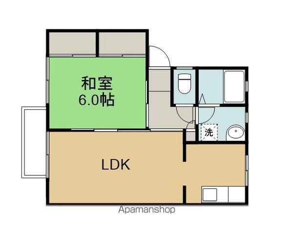 サンパレス黒澤C(1LDK/1階)の間取り写真