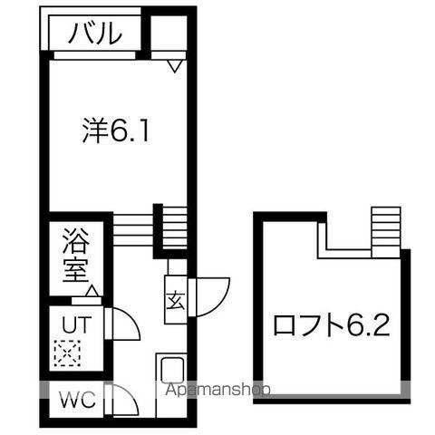 フォルクローレ名駅西(1K/1階)の間取り写真