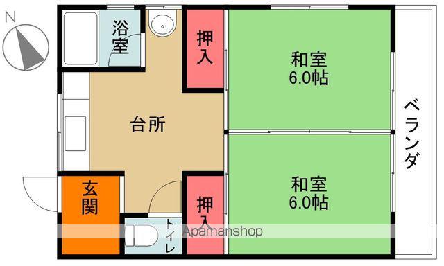 マリンフラット1(2K/2階)の間取り写真