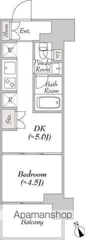 ウエリスアーバン水天宮前(1DK/9階)の間取り写真