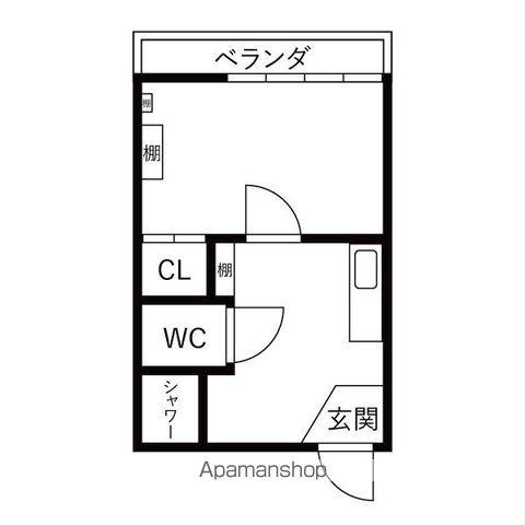 シャルムあおぎりA・B(1K/2階)の間取り写真
