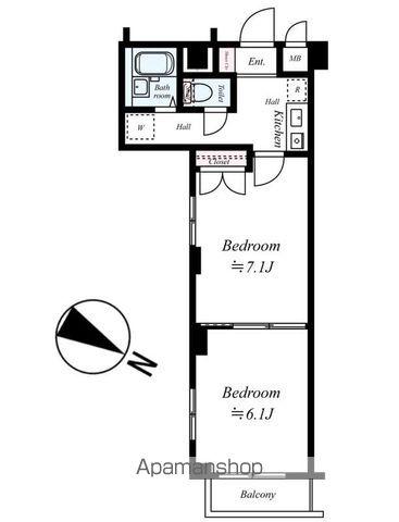 シンシア西荻窪(2K/2階)の間取り写真