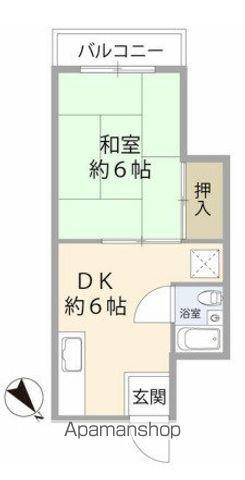 富ハイツ(1DK/1階)の間取り写真