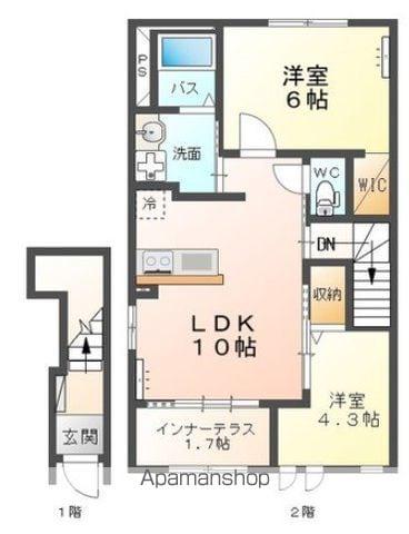 AMBITIONⅣ(2LDK/2階)の間取り写真
