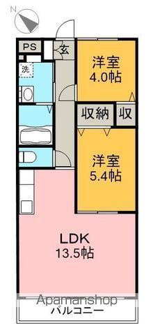 ガーデンヒルズ青山(2LDK/2階)の間取り写真