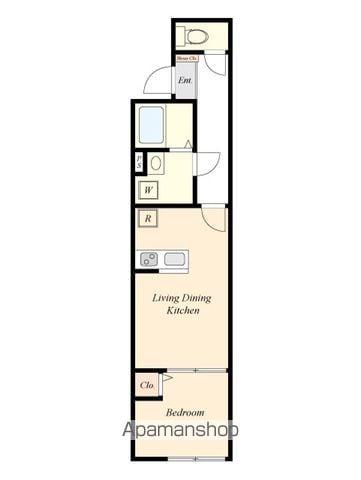 HW.HILLS 東日暮里(1LDK/1階)の間取り写真