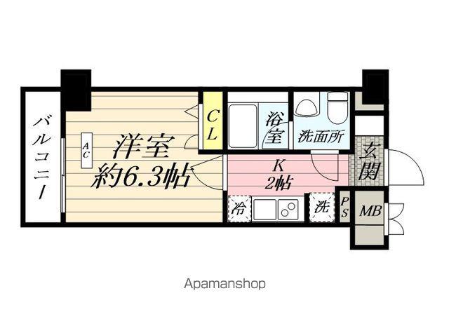 SHOKEN RESIDENCE 横浜生麦1(1K/4階)の間取り写真