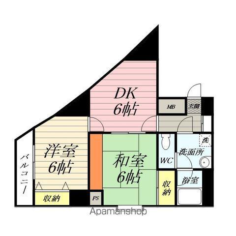 アクセスマスダ(2DK/2階)の間取り写真