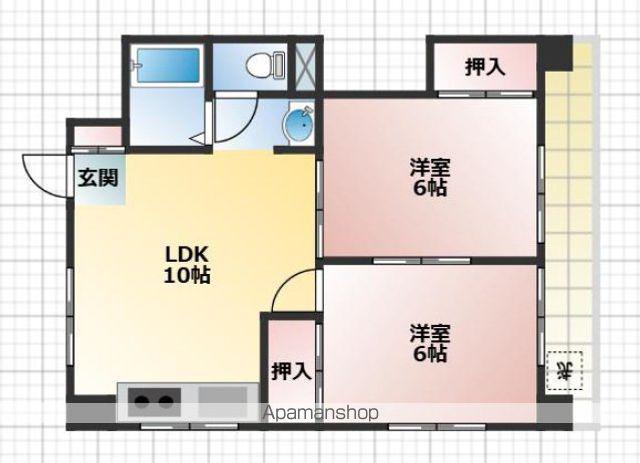 コーポピスガ(2LDK/2階)の間取り写真