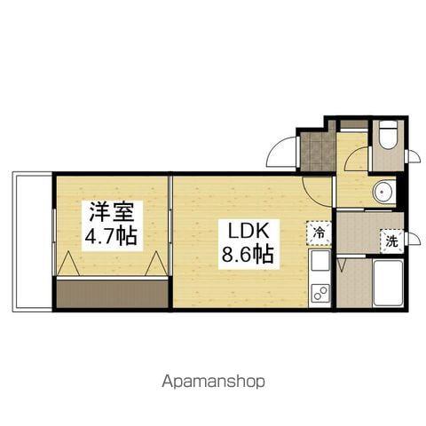 MISTRAL手柄山平和公園駅前(1LDK/1階)の間取り写真