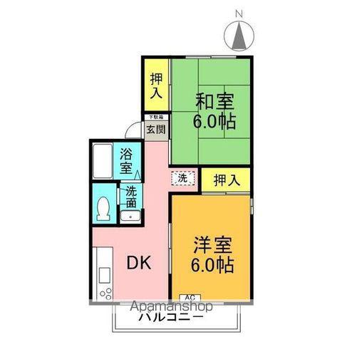 メゾンセジュールB(2DK/1階)の間取り写真