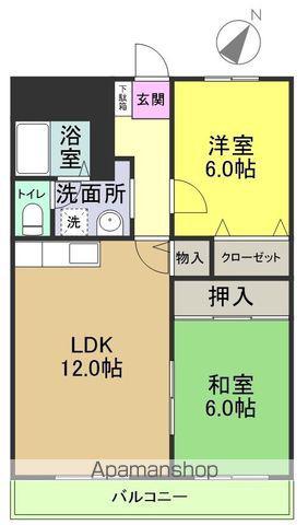 セントラルヒルズⅡ(2LDK/2階)の間取り写真