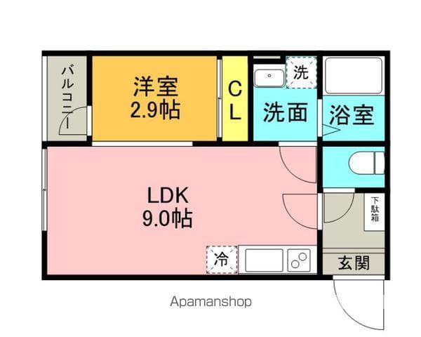 NOIR(1LDK/1階)の間取り写真
