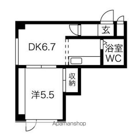 サンフラワーズ平岸(1DK/4階)の間取り写真