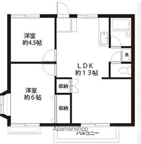 ファミーユ橋本3(2LDK/2階)の間取り写真