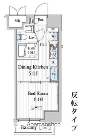 TOTSU RESIDENCE KAMINARIMON(1DK/8階)の間取り写真