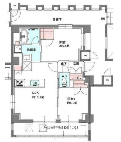 スプリングスクエア永福(2DK/1階)の間取り写真