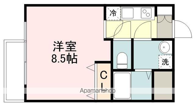 BLESSED LIFE花京院(1K/3階)の間取り写真