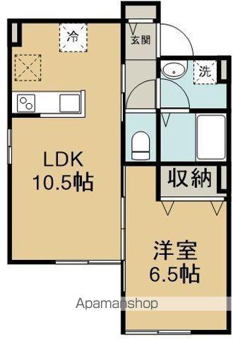 メゾン シャンテ ウワド(1LDK/1階)の間取り写真