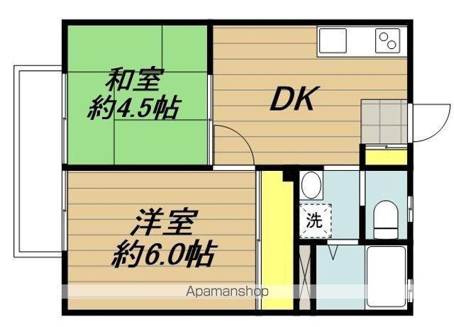 峰岸パナハイツ(2DK/2階)の間取り写真