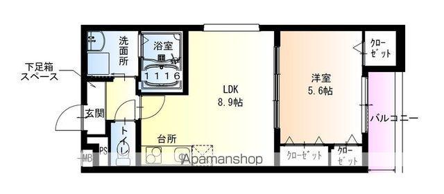 フジパレス羽衣駅南(1LDK/1階)の間取り写真
