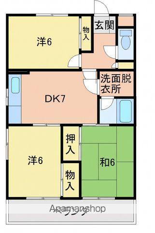 Nビル向陽館(3DK/2階)の間取り写真