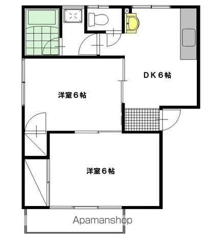 WITH港北1ST(2DK/1階)の間取り写真