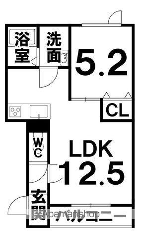 ピアチェーレ大通公園(1LDK/3階)の間取り写真