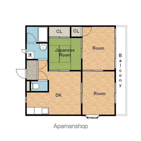 ハイツ山本D棟(3DK/1階)の間取り写真