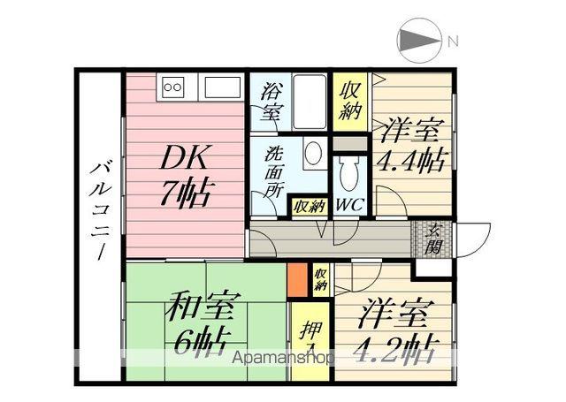 TAフラット桐の木(3DK/2階)の間取り写真