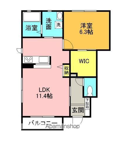 ヴェルドミール・アイ B(1LDK/1階)の間取り写真