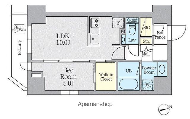 クレストコート上野(1LDK/8階)の間取り写真