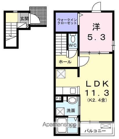 ラ・シモーヌ・メゾン MH(1LDK/2階)の間取り写真