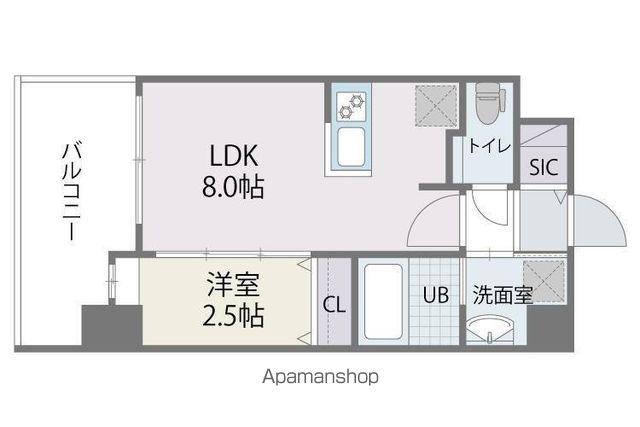 アルティザ博多ミッドシティ(1LDK/2階)の間取り写真